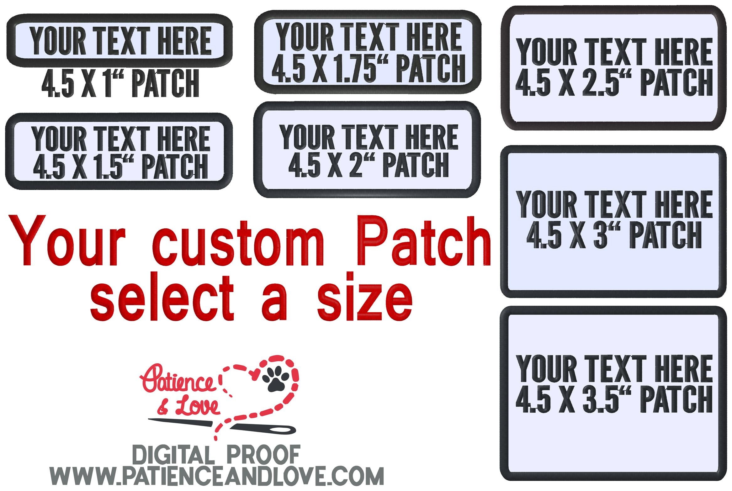Custom Patch, 4.5 Inch rectangular patch – PatienceandLove143