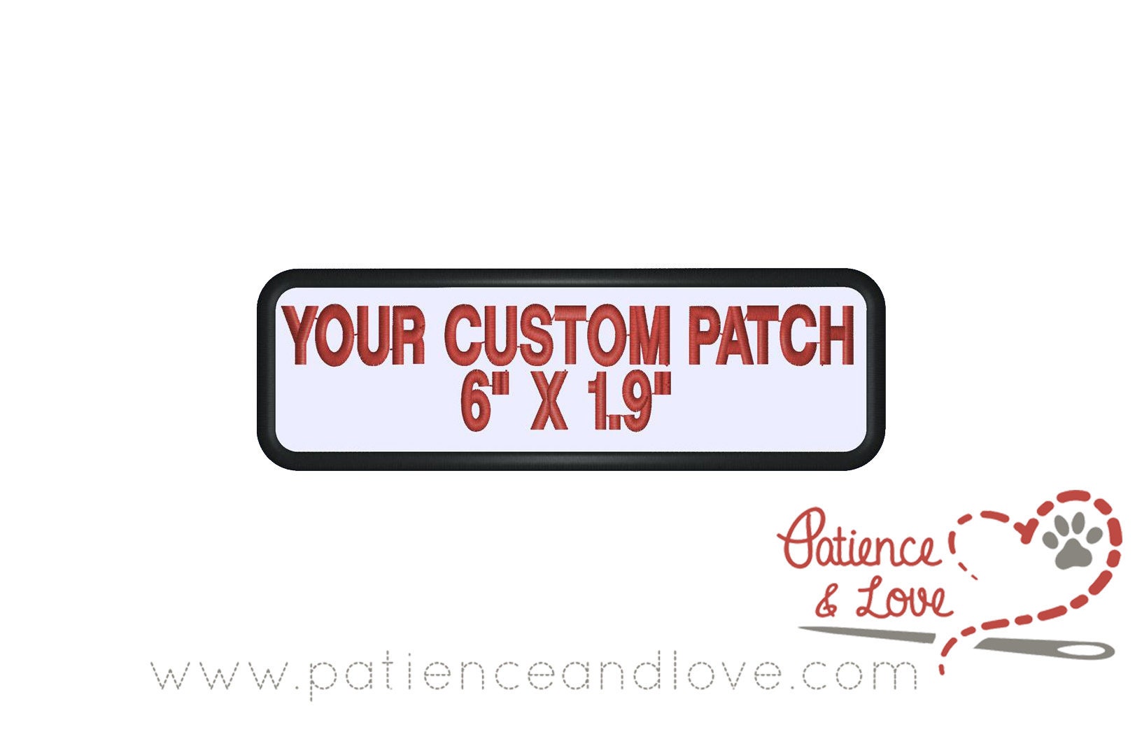 Custom Reflective Patch - 2 x 3 inch Custom Text Patch - Black