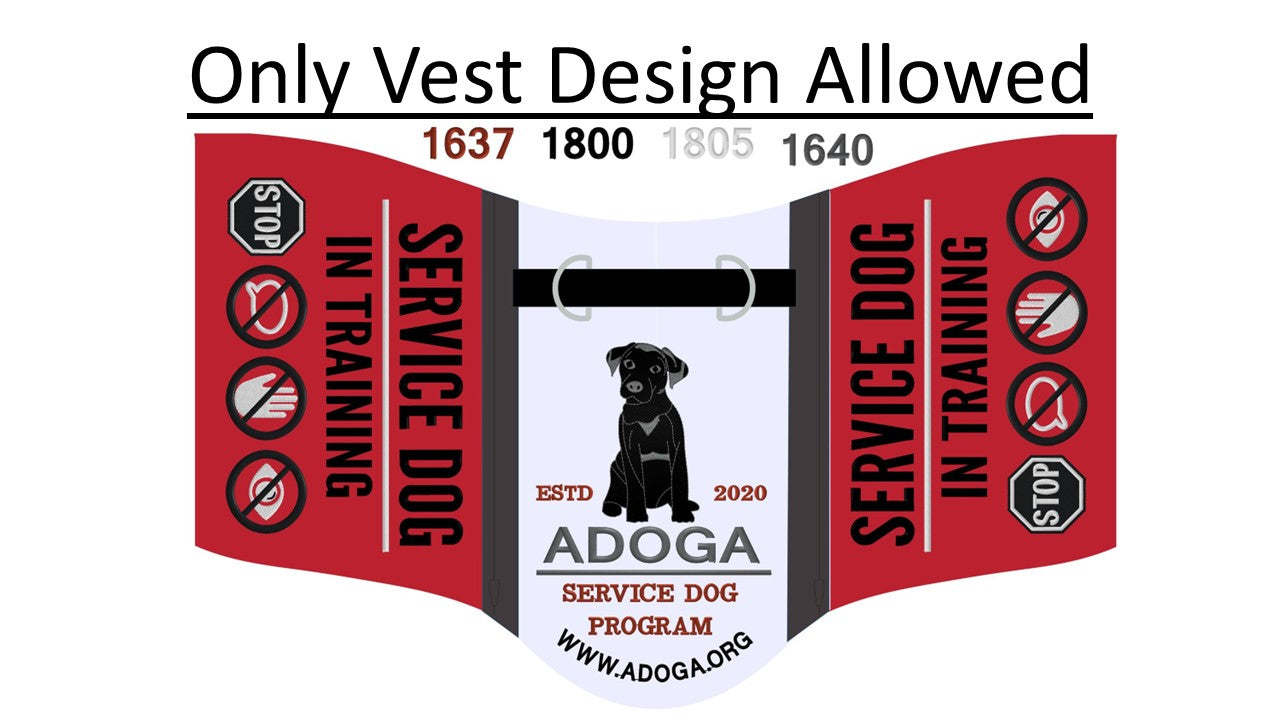 Personalized service dog store vest