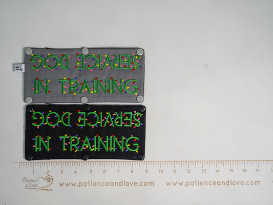 Seasonal Sleeves / Ready to Ship -  Service Dog - In Training, Lights, Christmas themed, Leash sleeve