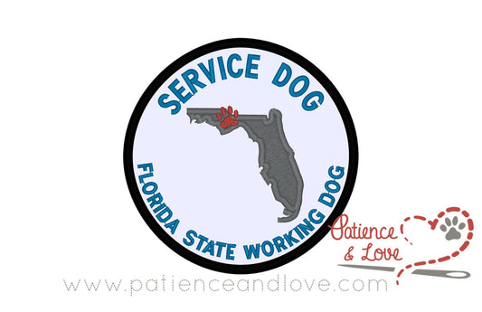 Florida State Working Dog, Service Dog, 4-inch round patch