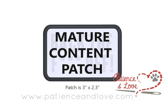 Mature Content Patch, Back the F-Off, 3x2 inch rectangular patch